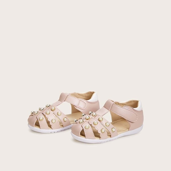 

Toddler Girls Faux Pearl Decor Cut Out Sandals