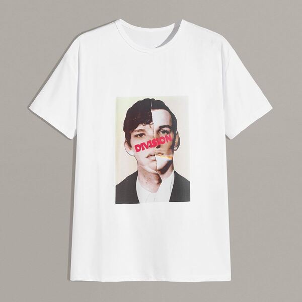 

Men Figure And Letter Print Tee