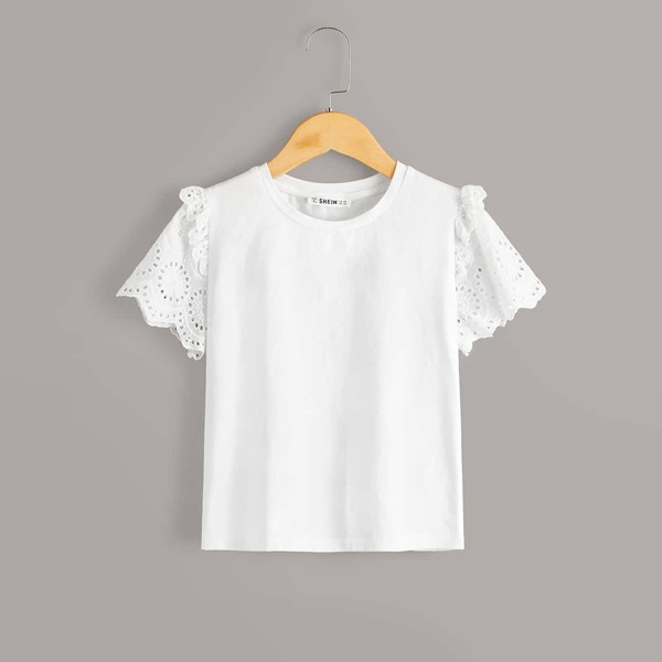 

Girls Frill Trim Schiffy Sleeve Top