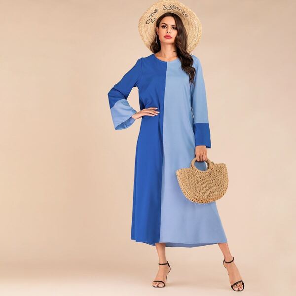 

Color Block Hidden Pocket Spliced Dress