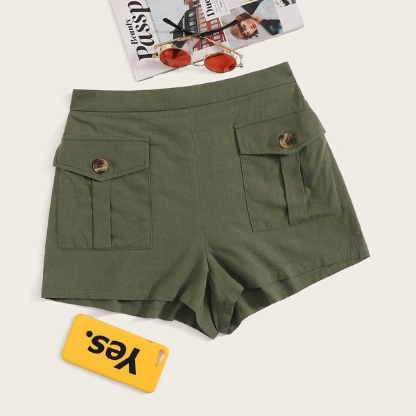 

Button Detail Pocketed Shorts