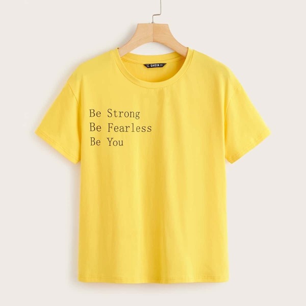 

Short Sleeve Slogan Print Tee
