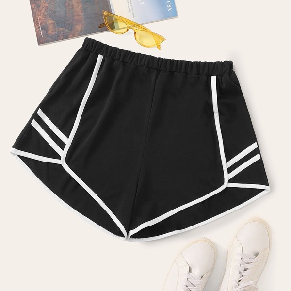 

Contrast Binding Track Shorts