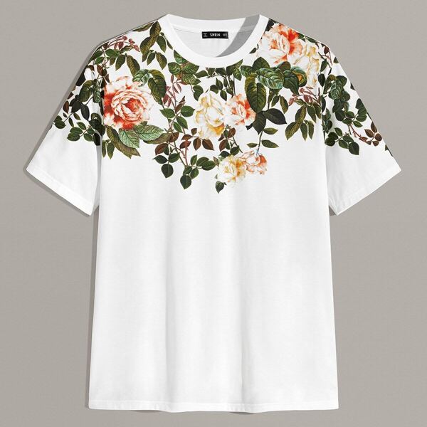

Men Botanical Print Tee