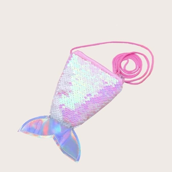 

Girls Mermaid Design Sequins Decor Bag