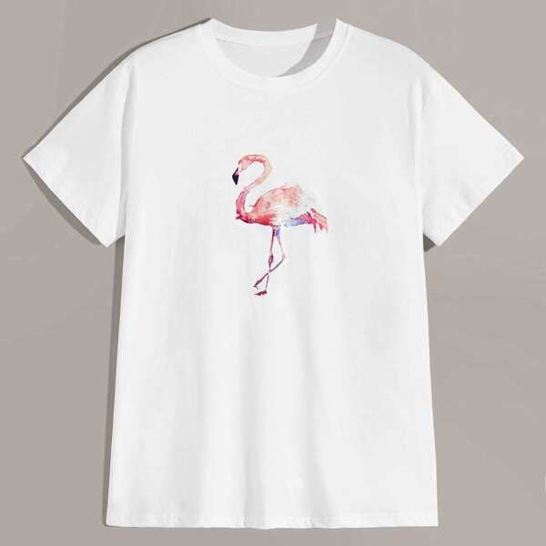 

Men Flamingo Print Tee