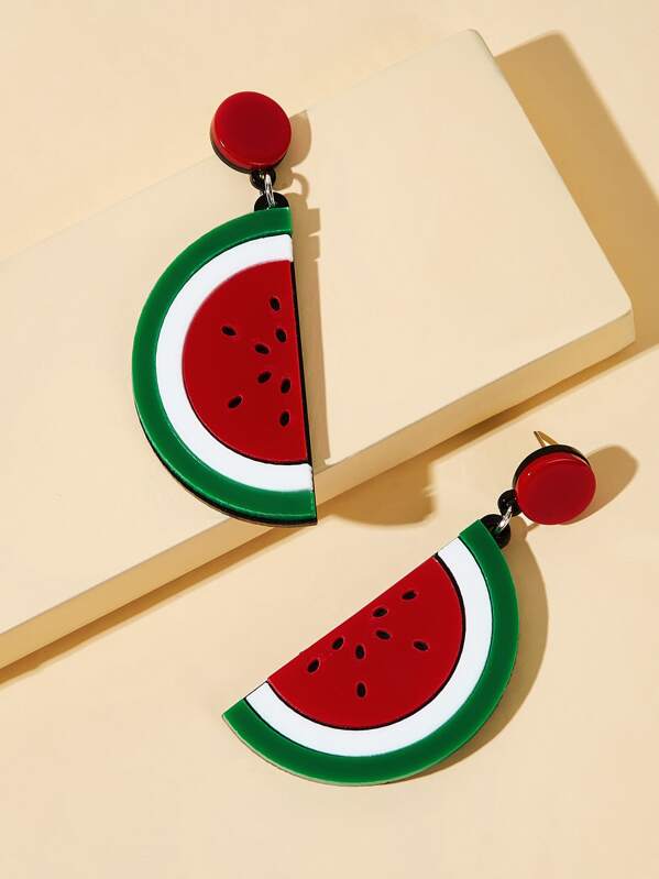 

Watermelon Drop Earrings 1pair, Multicolor