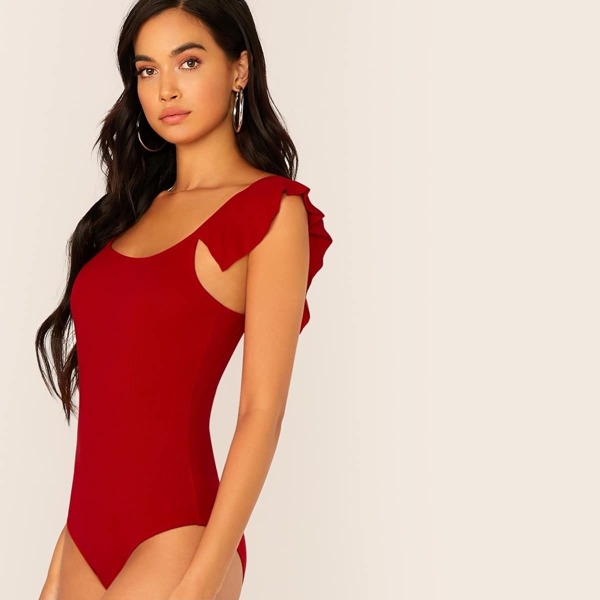 

Ruffle Trim Fitted Bodysuit
