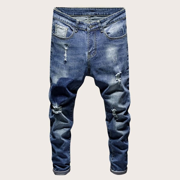 

Men Ripped Washing Fade Skinny Jeans