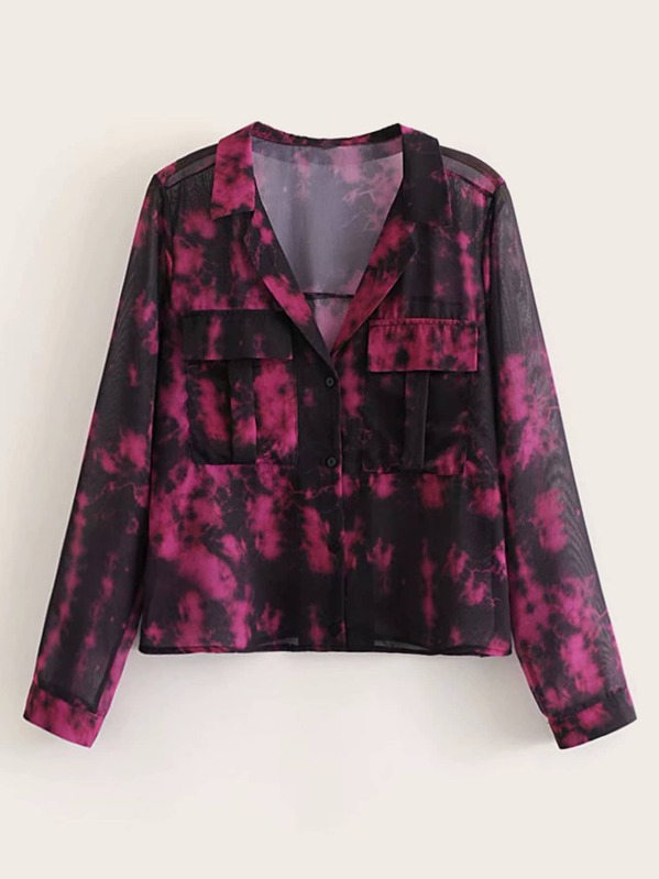 

Разноцветная блуза с карманом, null