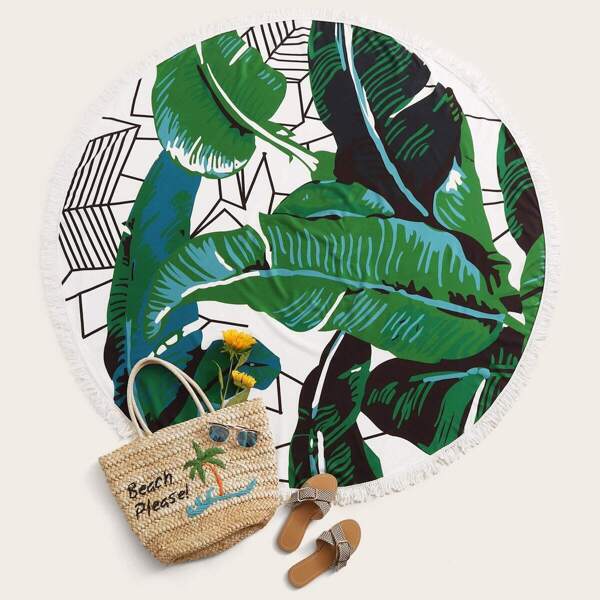 

Tropical Fringe Hem Beach Blanket