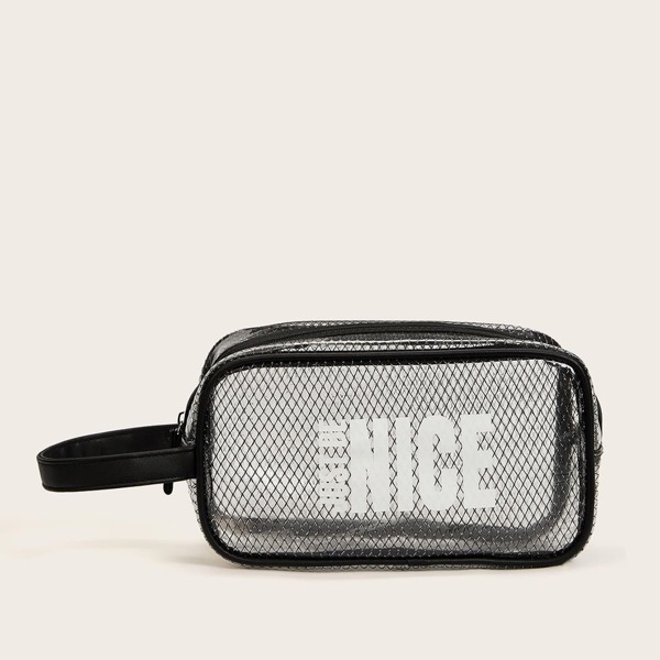 

Slogan Pattern Makeup Bag