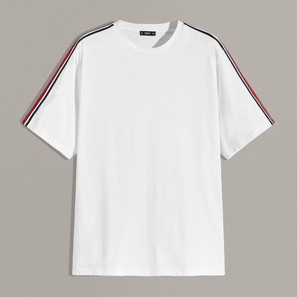 

Men Drop Shoulder Striped Side Top