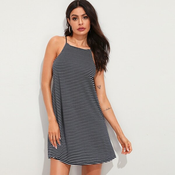 

Striped Flowy Slip Dress