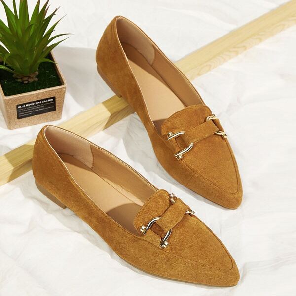 

Point Toe Faux Suede Flats