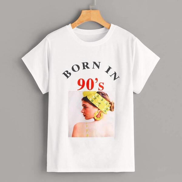 

Figure & Letter Print Tee