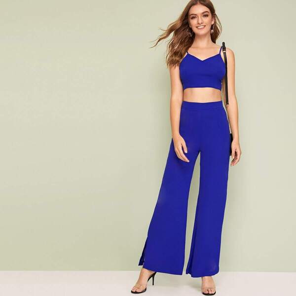 

Lace-up Back Crop Cami Top & Pants