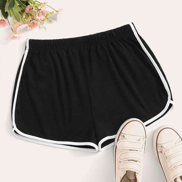 

Letter Print Dolphin Track Shorts