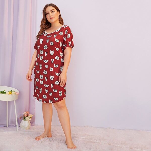 

Plus Cartoon Print Night Dress
