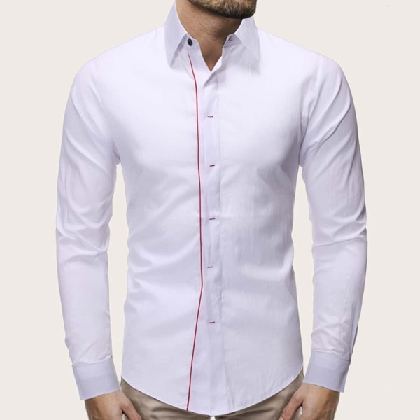 

Men Contrast Panel Basic Shirt