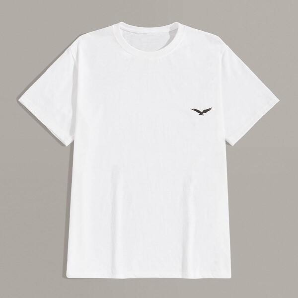 

Men Eagle Print Basic Tee