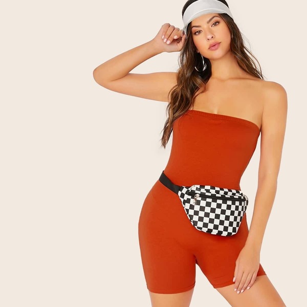 

Strapless Unitard Romper Without Bag, Orange
