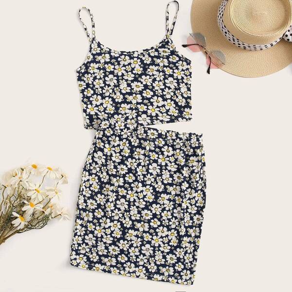 

Daisy Floral Cami Top & Skirt Set