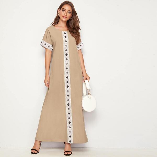 

Lace Tape Detail Tent Dress