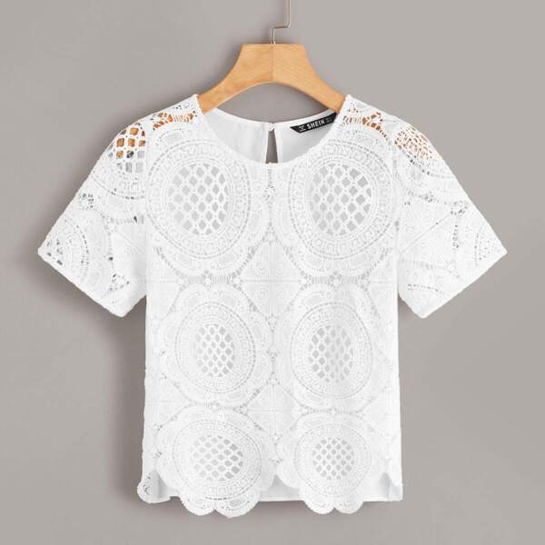 

Scallop Edge Guipure Lace Top