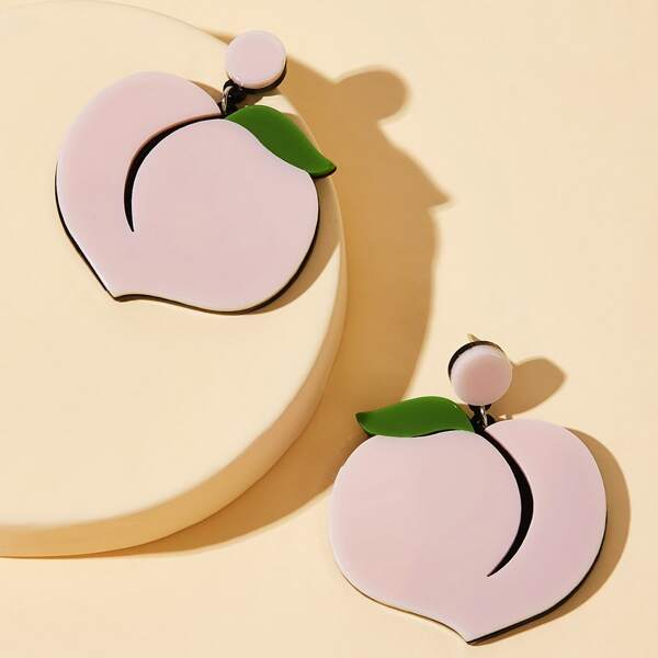 

Peach Drop Earrings 1pair, Pink