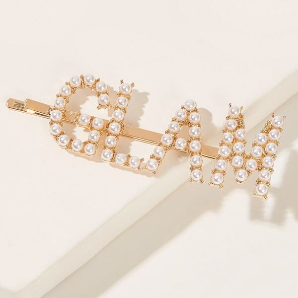 

Faux Pearl Letter Design Hairpin 1pc