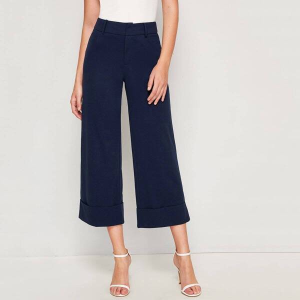 

Rolled Hem Wide Leg Pants