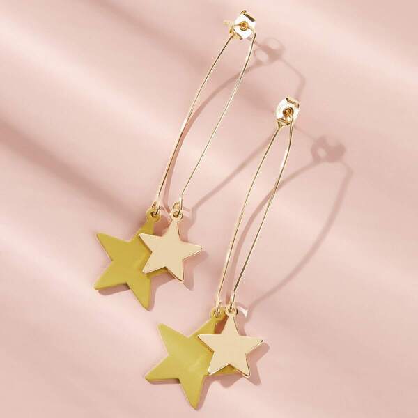 

Star Design Drop Earrings 1pair