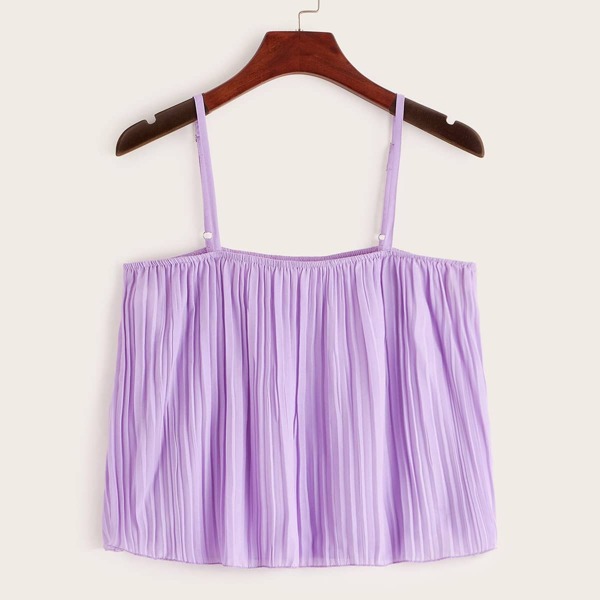

Solid Plisse Chiffon Cami Top