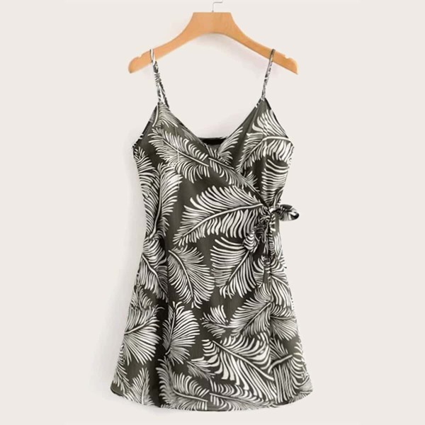 

Leaf Print Tie Side Cami Dress