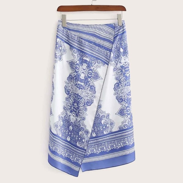 

Aztec Print Wrap Skirt, Multicolor