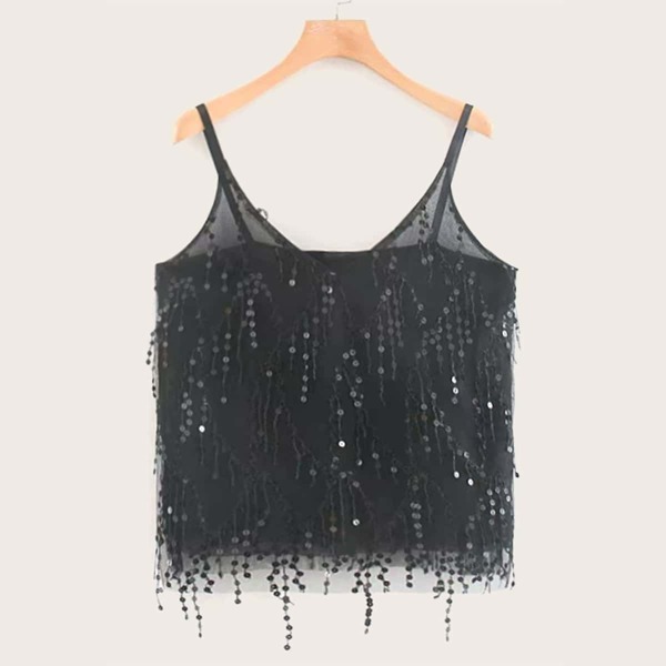 

Contrast Sequin Cami Top