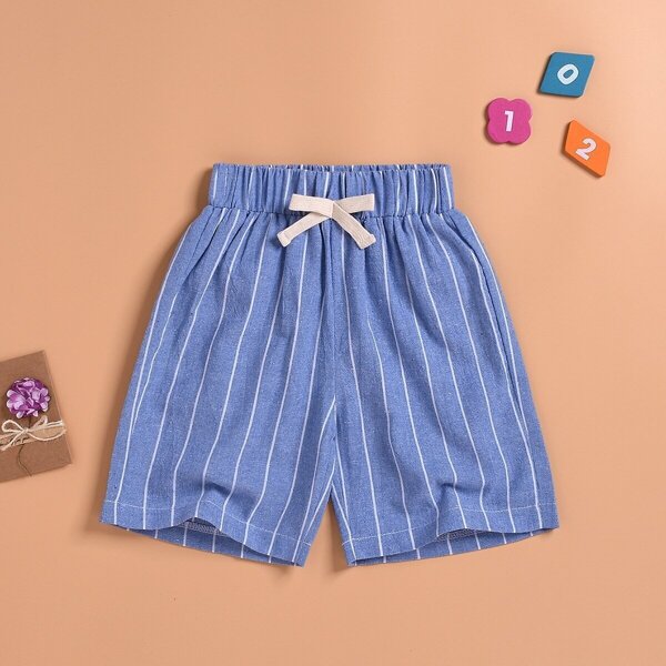 

Toddler Boys Vertical-striped Bow Front Shorts