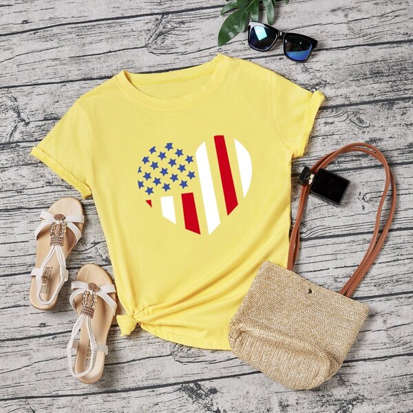 

Star And Striped Print Tee