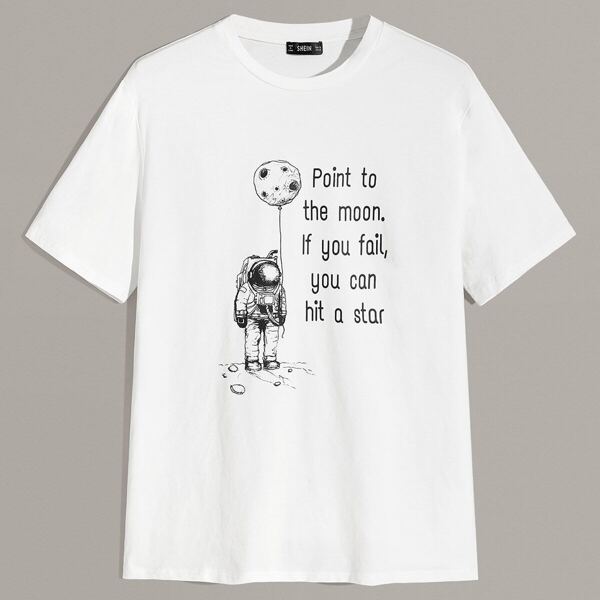 

Men Drop Shoulder Graphic Print Top