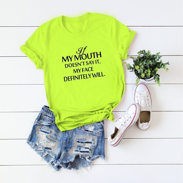 

Letter Print Short Sleeve Tee, Green bright