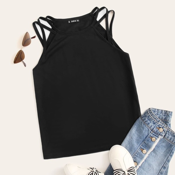 

Strappy Detail Solid Top
