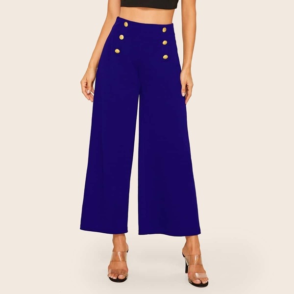 

Double Button Wide Leg Pants