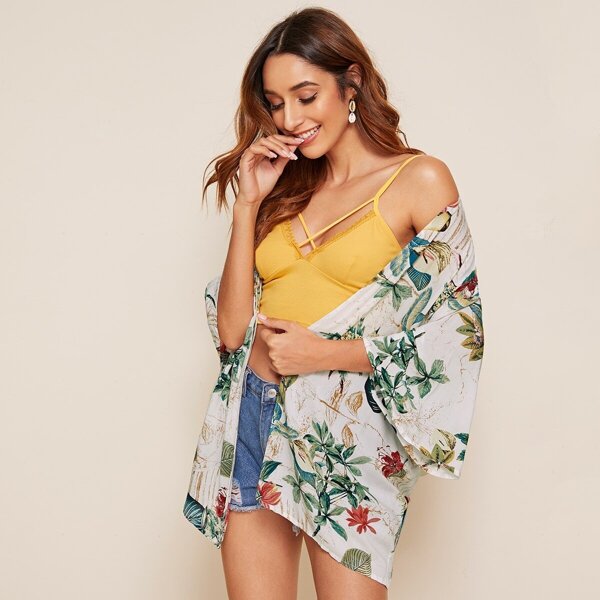 

Tropical Print Kimono