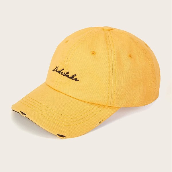 

Men Letter Embroidery Baseball Cap, Yellow
