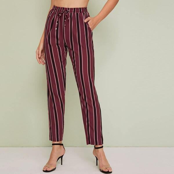 

Striped Drawstring Waist Pants