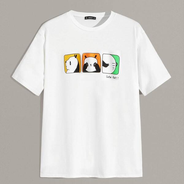 

Men Cartoon Print Short Sleeve Top