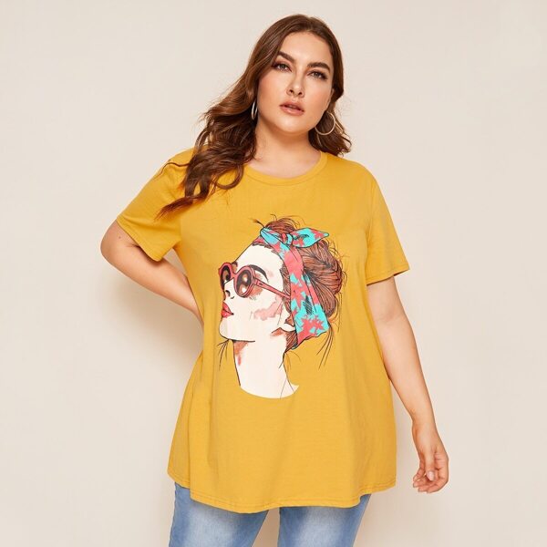 

Plus Figure Graphic Tee, Yellow