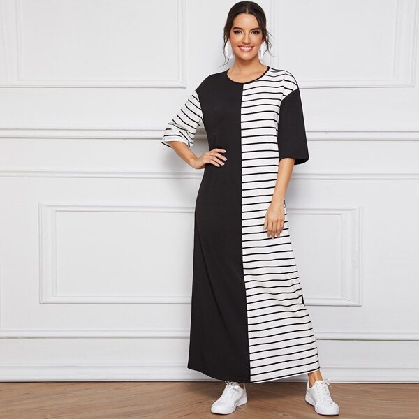 

Two Tone Striped Maxi Dress