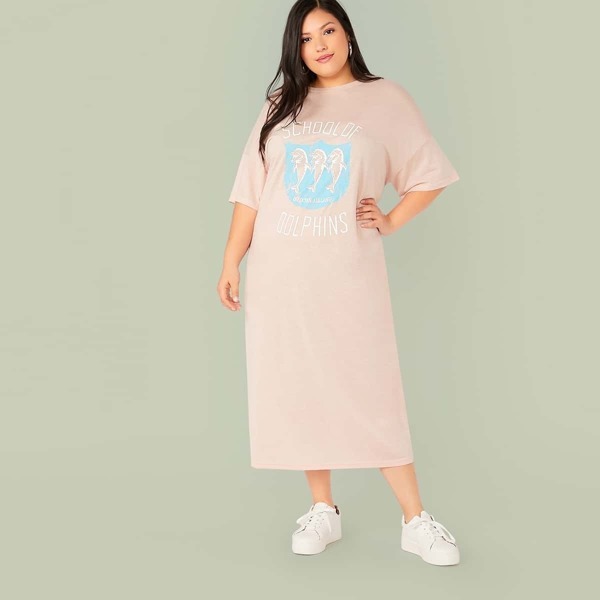 

Plus Drop Shoulder Graphic Print Nightdress